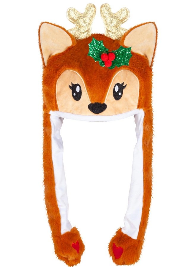 YOYTOO Cute Cartoon Plush Novelty Animal Hat with Ears Flaps, Soft Plush Hat for Holiday Cosplay Party Dress Up Funny Gift for Kids - Image 1